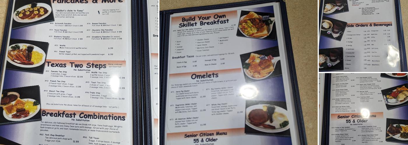Skillets Restaurant Menu