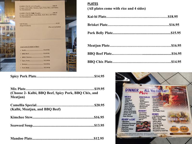 Stadium Camellia Restaurant Menu