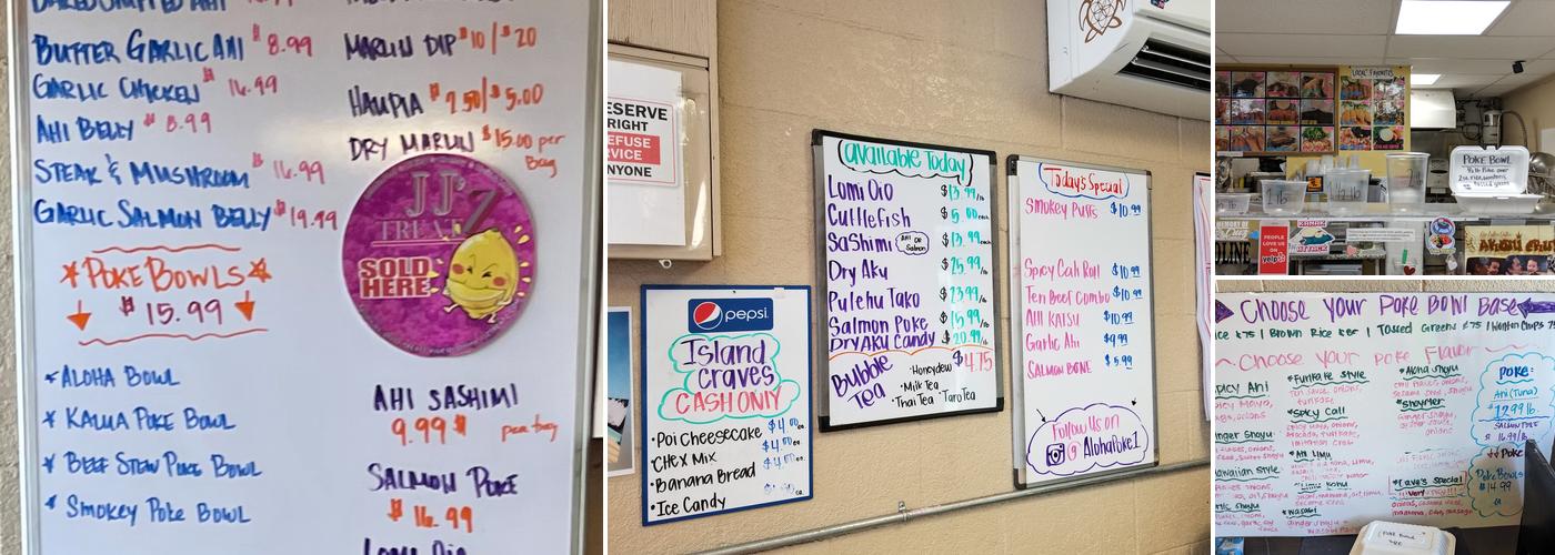 Aloha Poke Menu