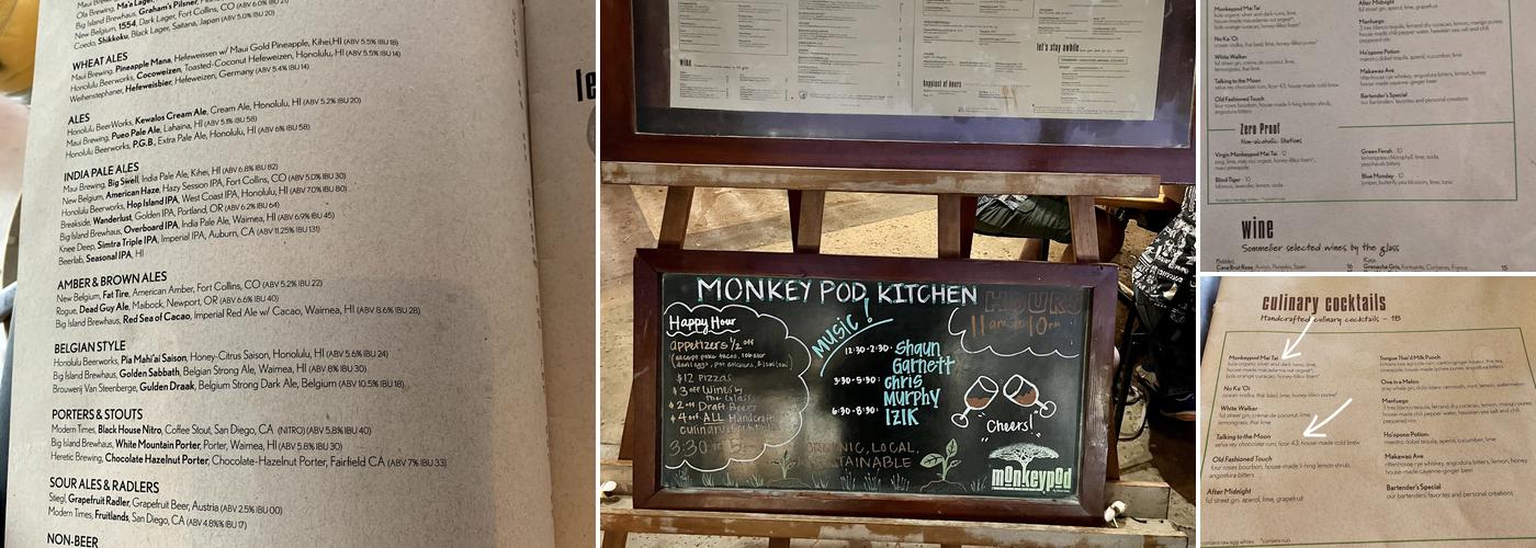 Monkeypod Kitchen by Merriman Menu