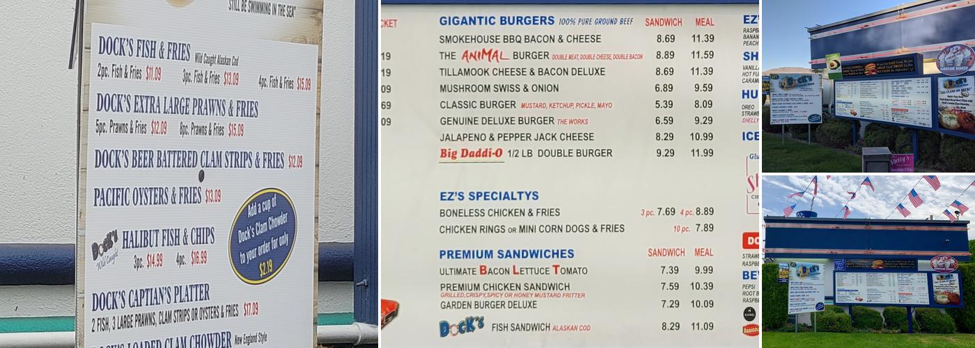 EZ's Burger Deluxe Menu