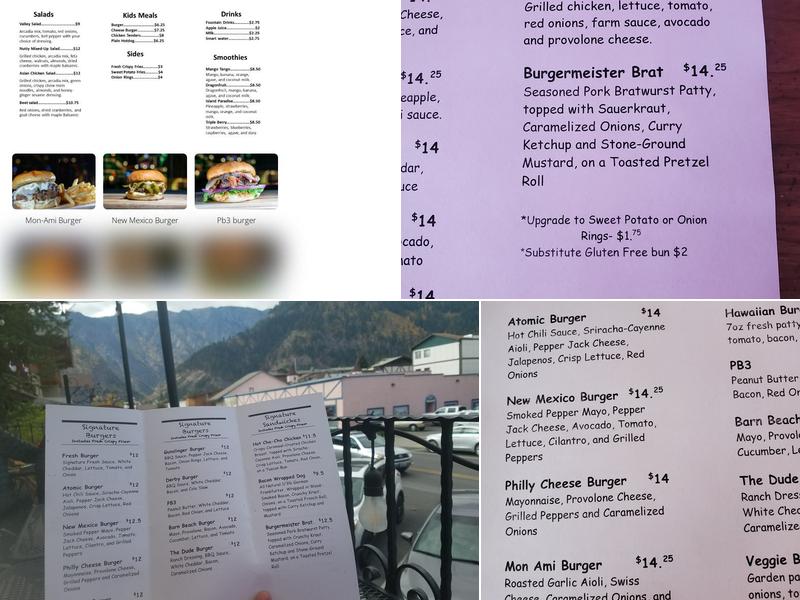 Valley Cafe Menu