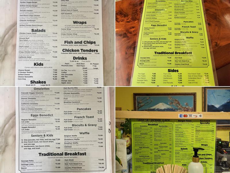 Take A Break Cafe Menu
