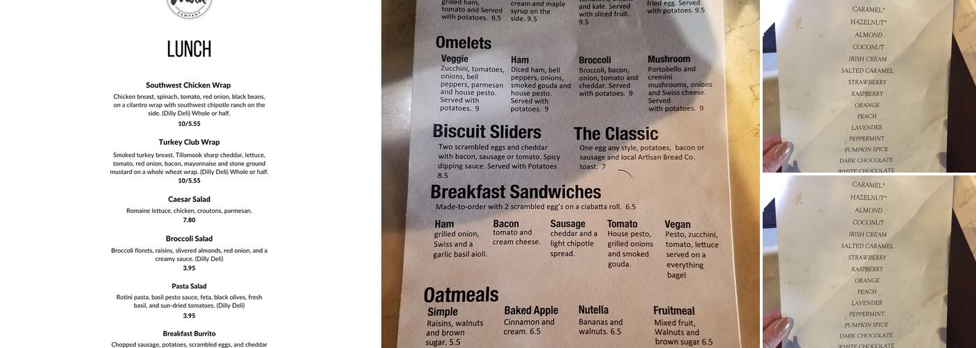 Mela Coffee Roasting Co. Menu