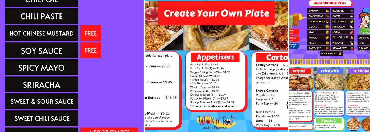 Wok n' Roll Asian Express Menu