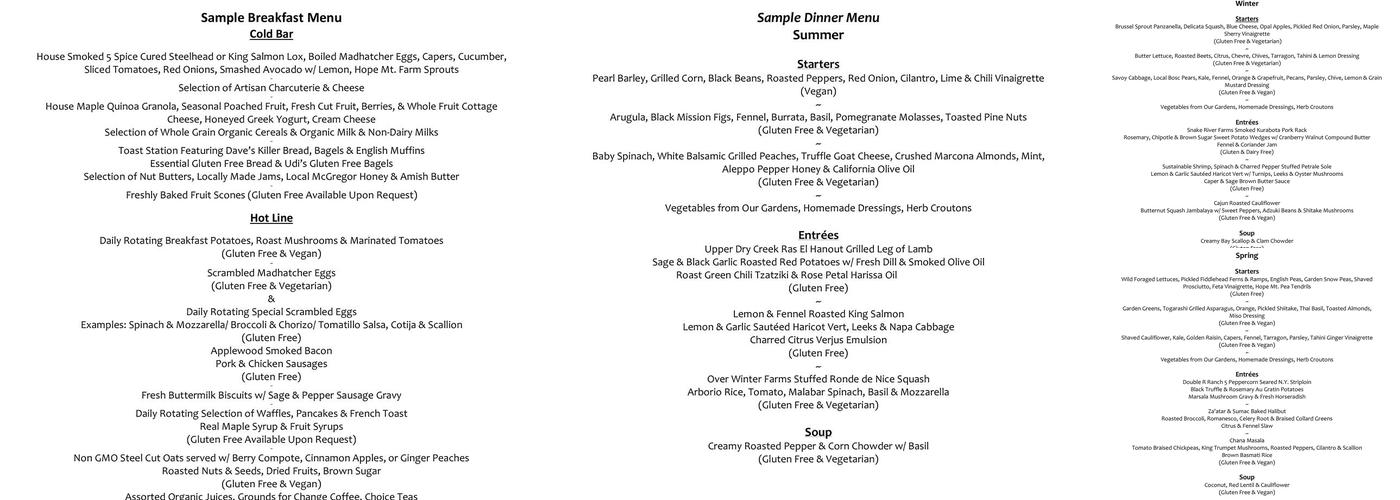 Kingfisher Restaurant & Wine Bar Menu