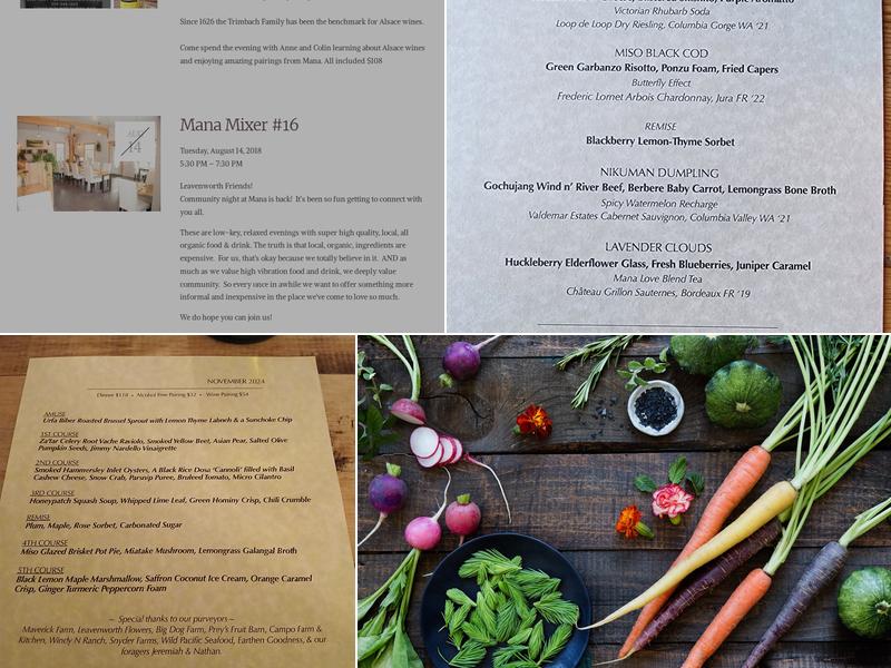 Mana Restaurant Menu