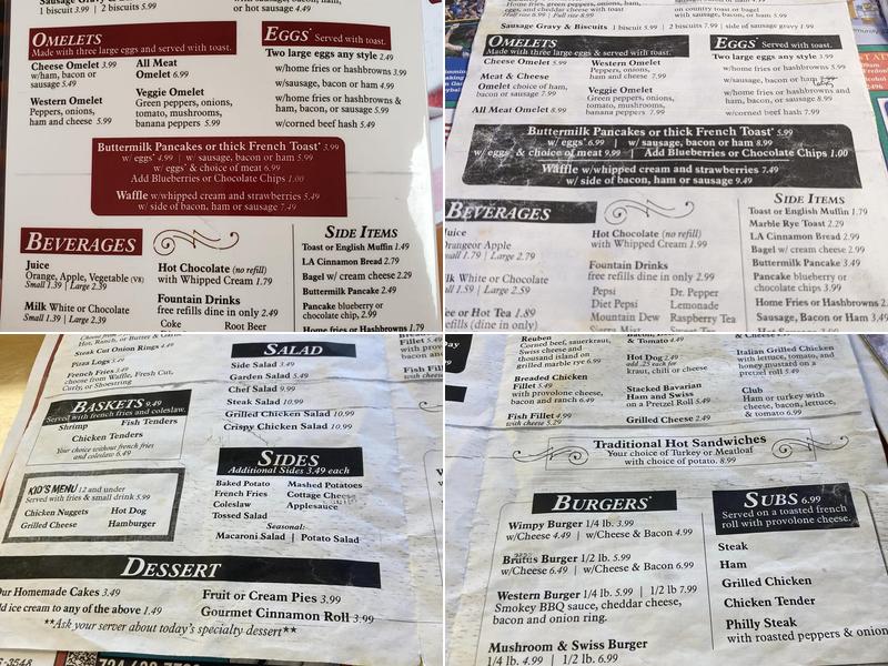 County Line Cafe Menu