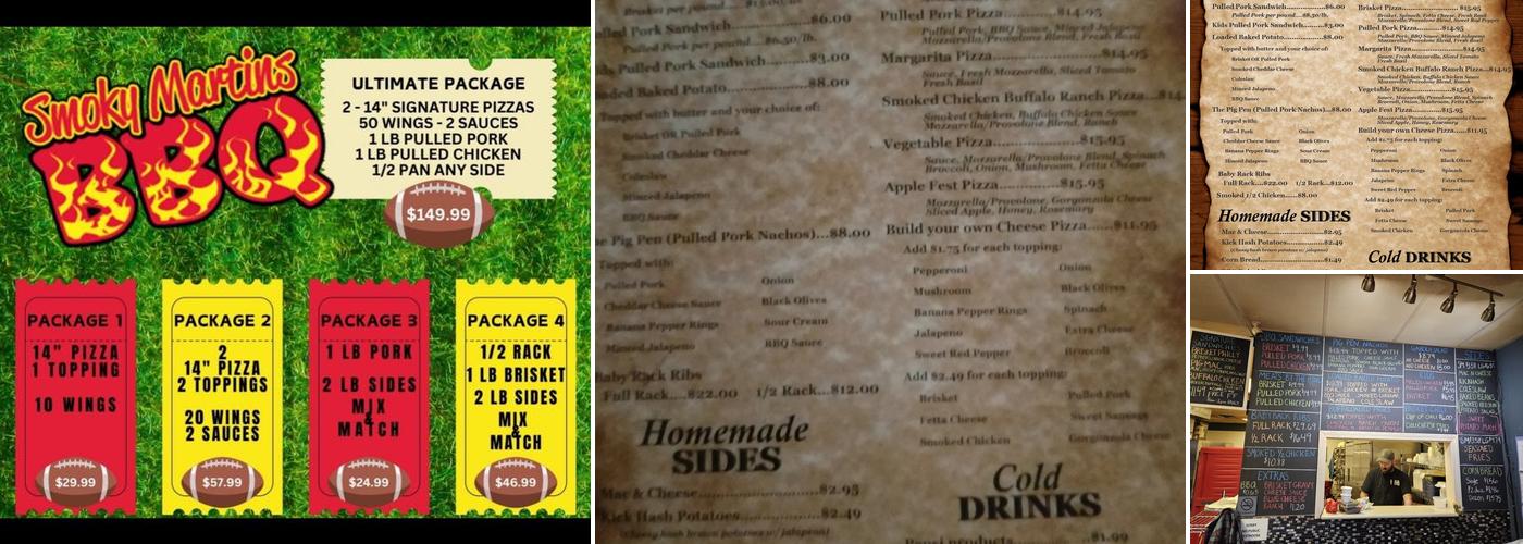 Smoky Martins BBQ Menu