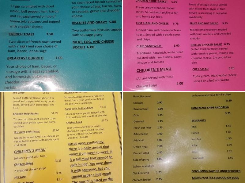 Corn Cafe Menu
