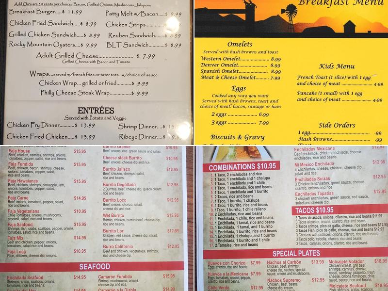 Cannonball Bar Mexican Resturant Menu