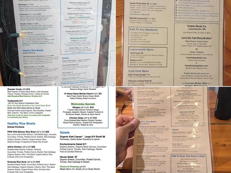 Yodelin broth company and beer garden Menu