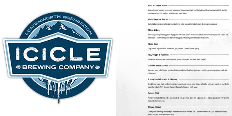 Icicle Brewing Company Menu
