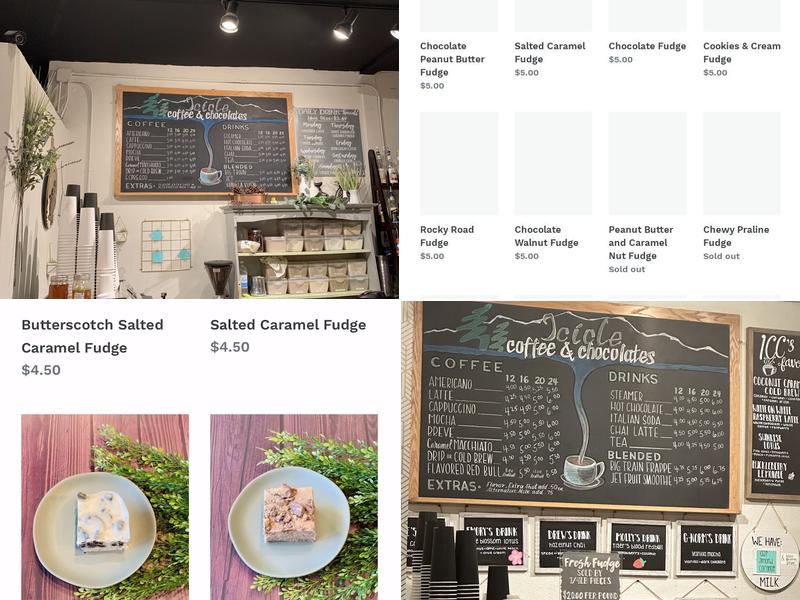 Icicle Coffee & Chocolates Menu