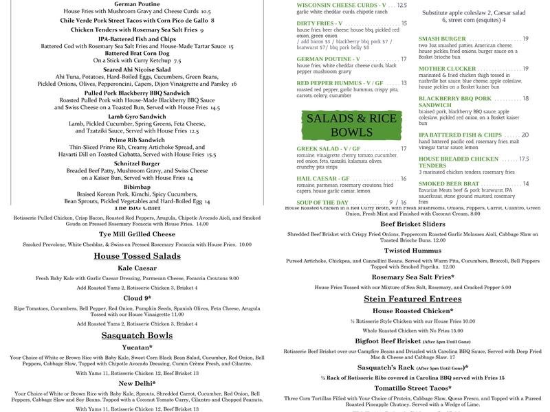 Stein Menu
