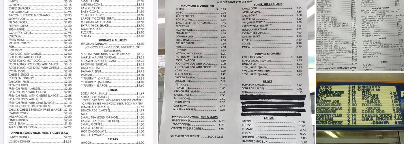 The Corral Menu