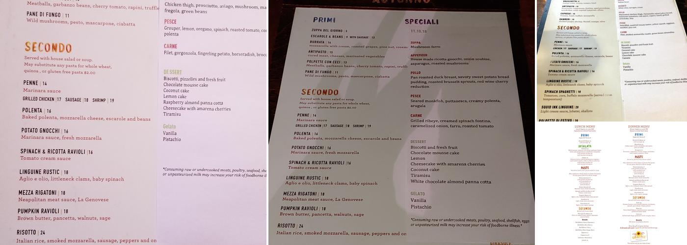 Girasole Menu