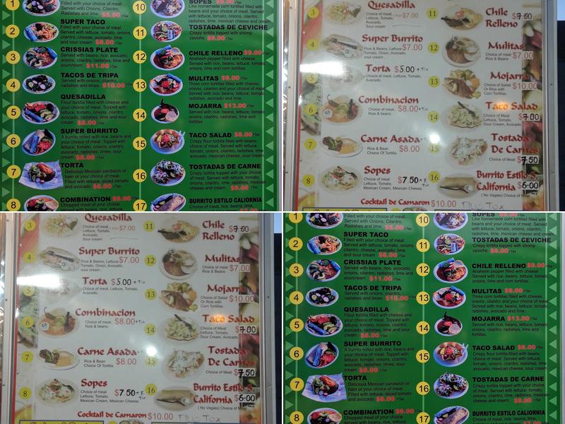 El Tapatio Mission St Menu