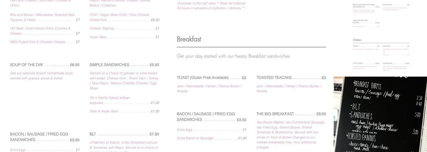 The Damson Tree Menu