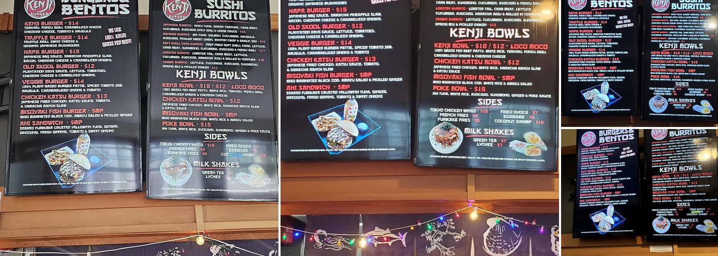 Kenji Burger Kapaa Menu