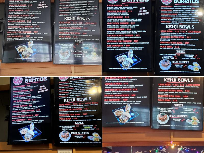 Kenji Burger Kapaa Menu