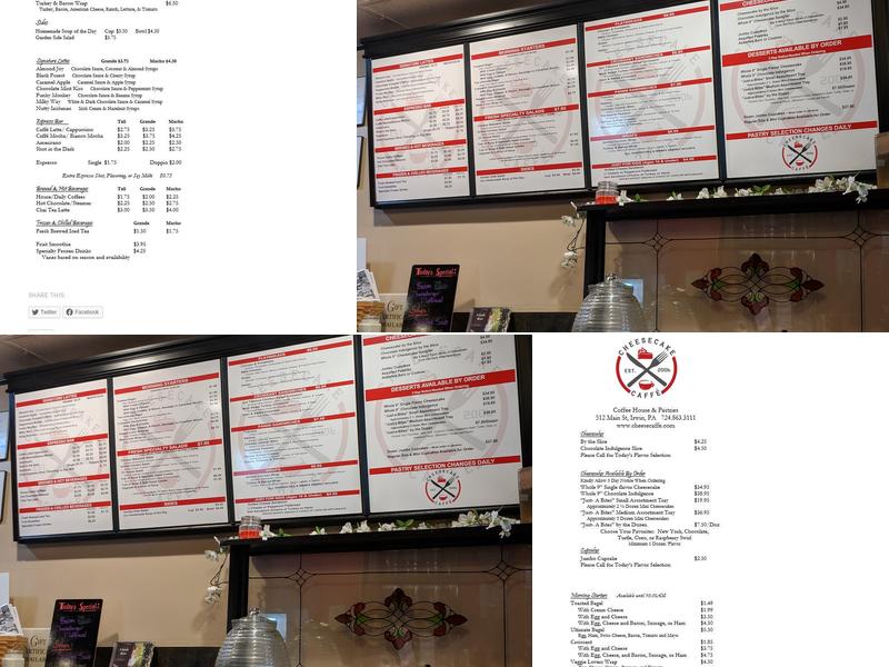 Cheesecake Caffe Menu