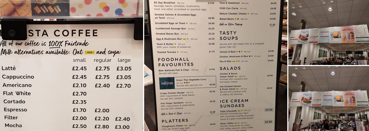Marks & Spencer Cafe Menu