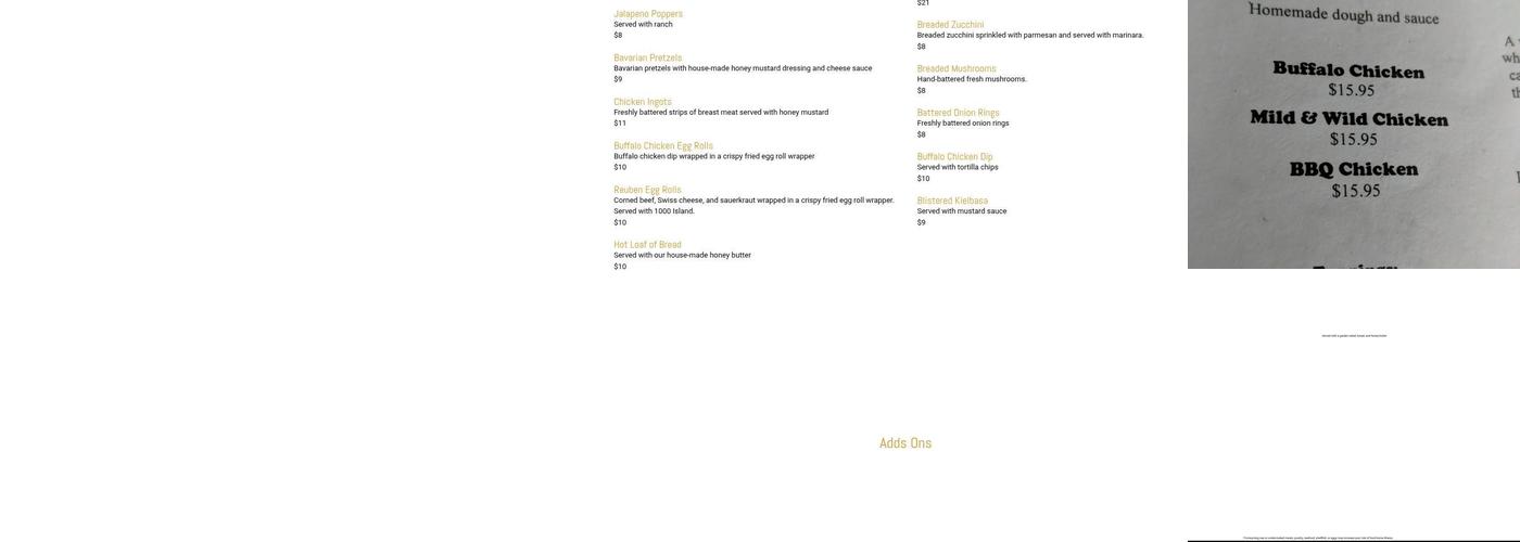 Duke's Upper Deck Cafe Menu