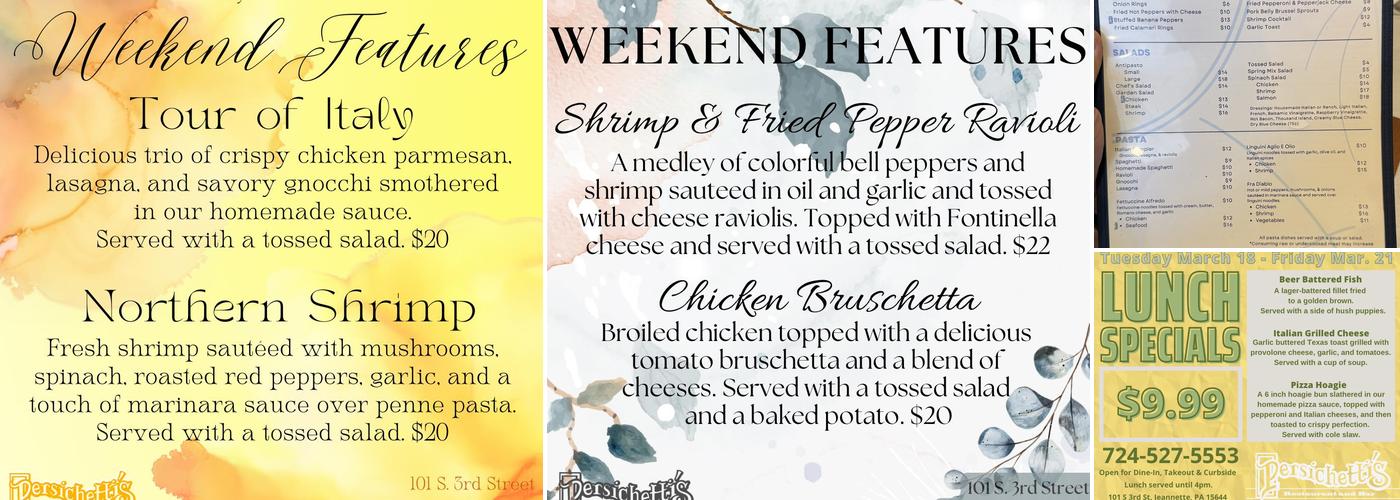 Persichetti's Restaurant Menu