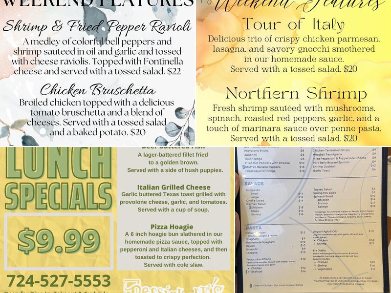 Persichetti's Restaurant Menu