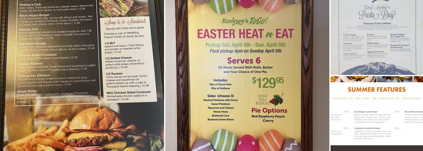 Rodney’s Restaurant Menu