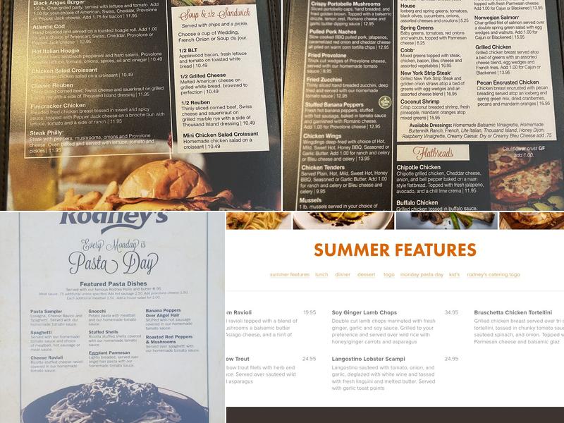 Rodney’s Restaurant Menu