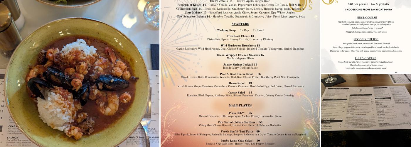 J. Corks Menu