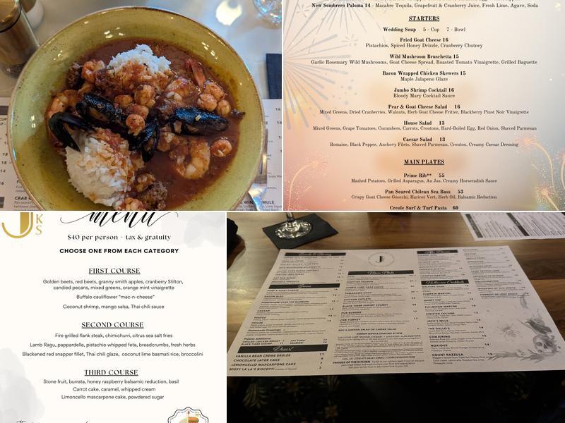 J. Corks Menu