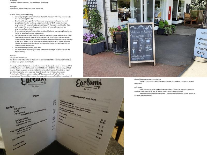 Earlam's Community Store And Cafe Menu