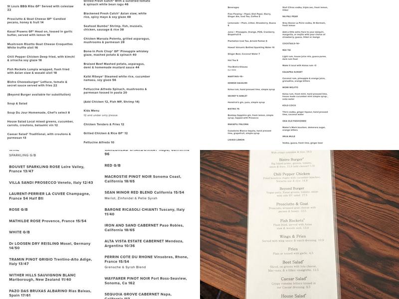 The Bistro Menu