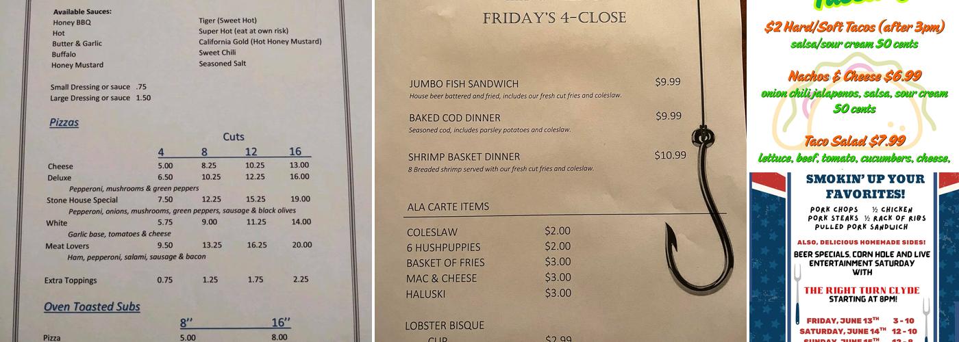 Constanza Stone Tavern N Deli Menu