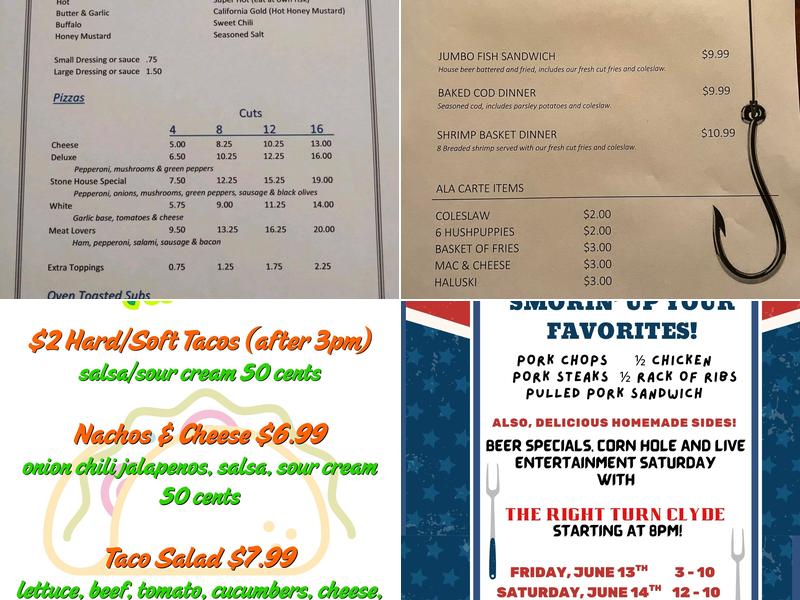 Constanza Stone Tavern N Deli Menu