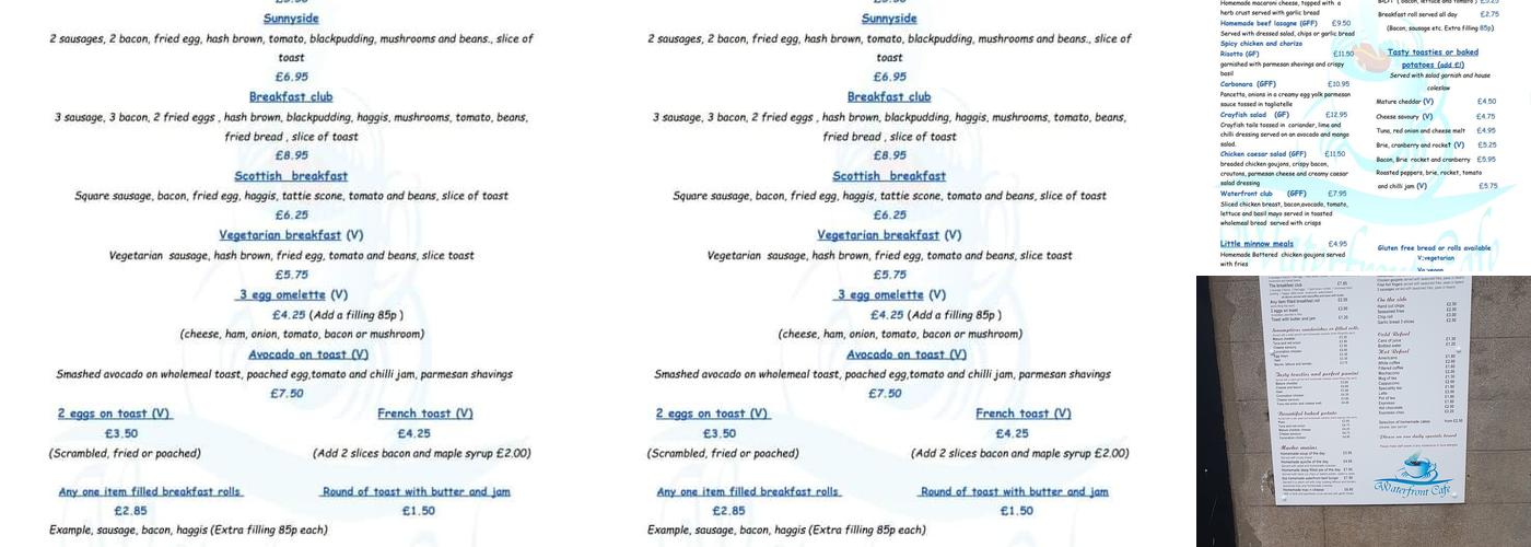 Waterfront Cafe Menu