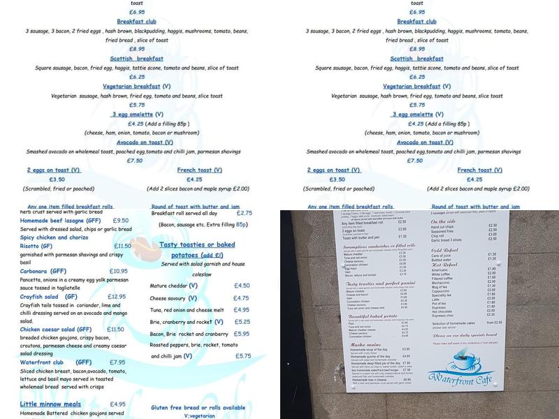Waterfront Cafe Menu