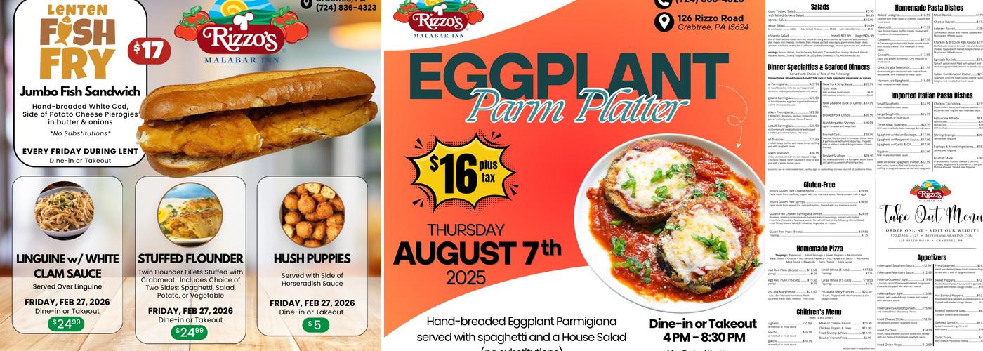 Rizzo's Malabar Inn Menu