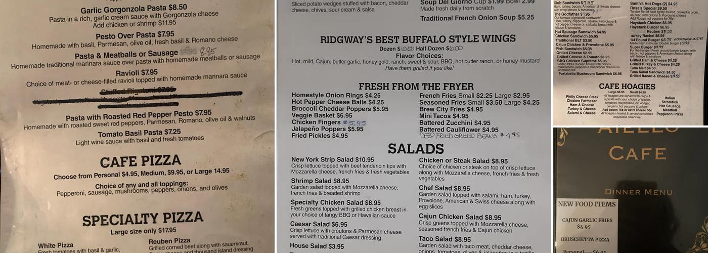 Aiello's Menu