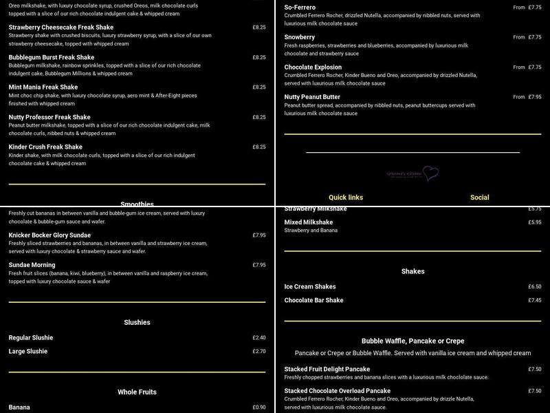 Granma's Kitchen Menu