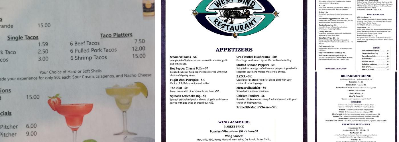 THE NEW WEST WIND RESTAURANT Menu