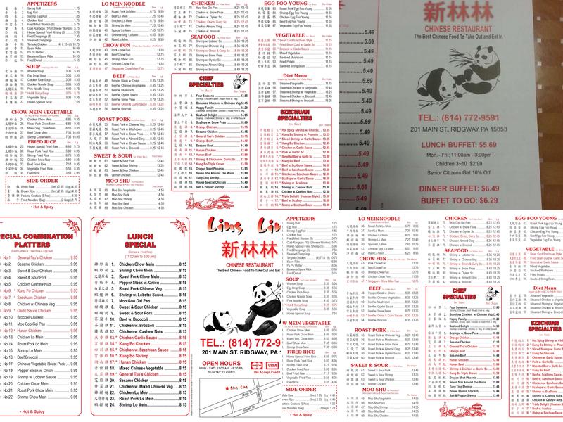 Ling Ling Ridgway(Accept Cards MIN. $10) Menu