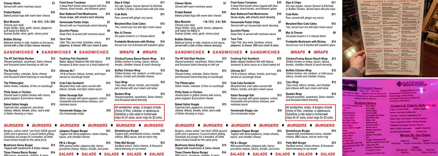 Gateway Cafe Menu