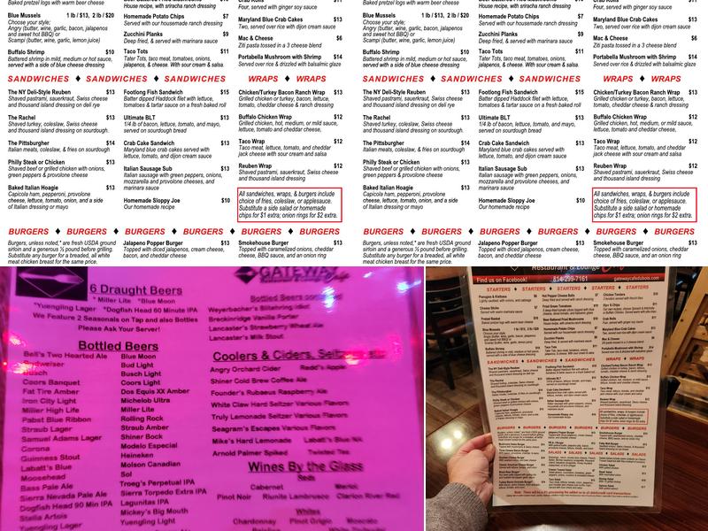 Gateway Cafe Menu