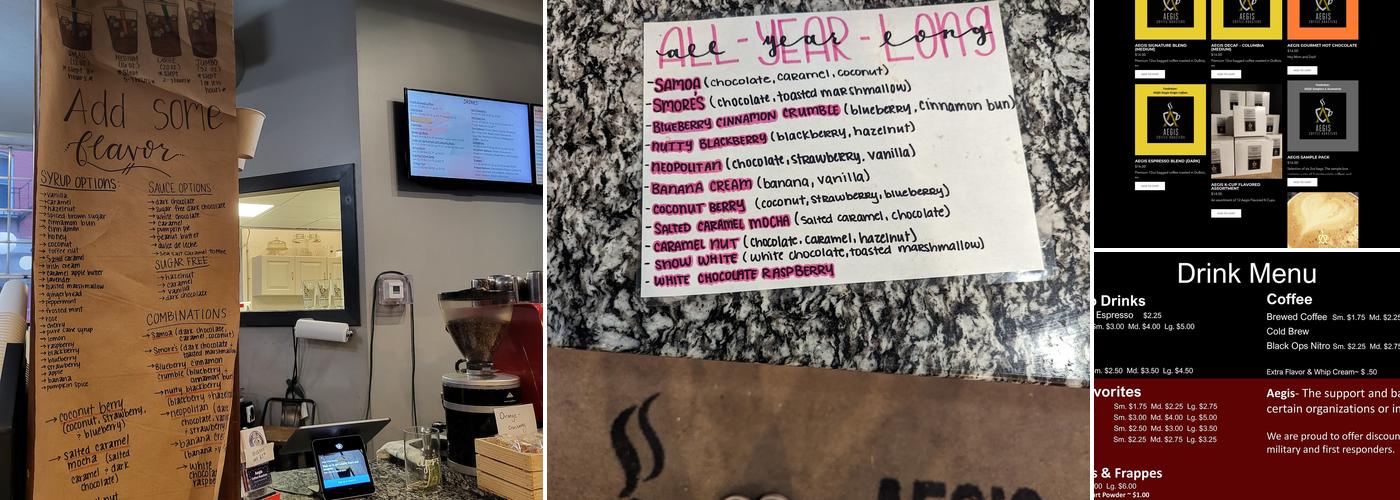 Aegis Coffee Roasters Menu