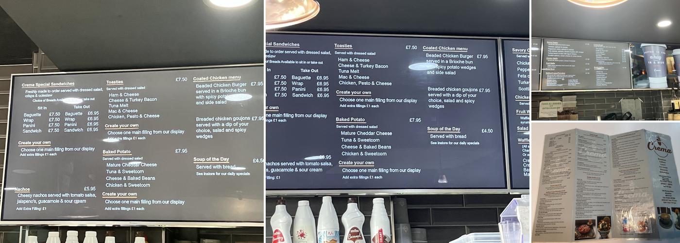 Crema Cafe & Ice Cream Bridge of Don Menu