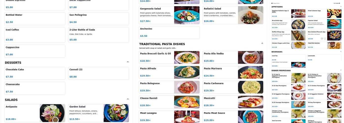 Rollatini Italian Restaurant & Catering Menu